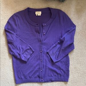 kate spade Purple Button-Front Women's Cardigan Sweater M
